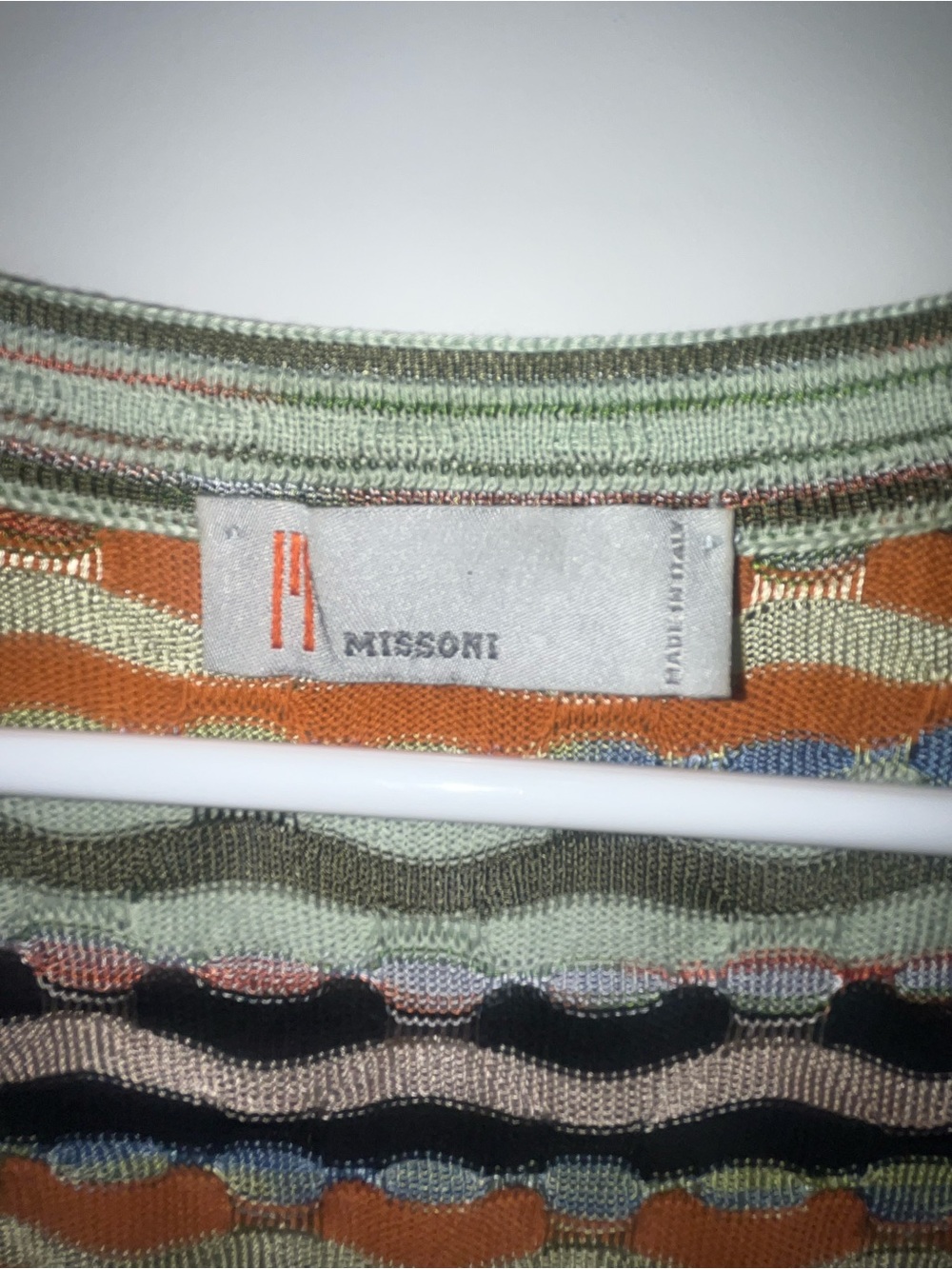 MISSONI wave pattern V Multicolored knit dress - Picture 3 of 4